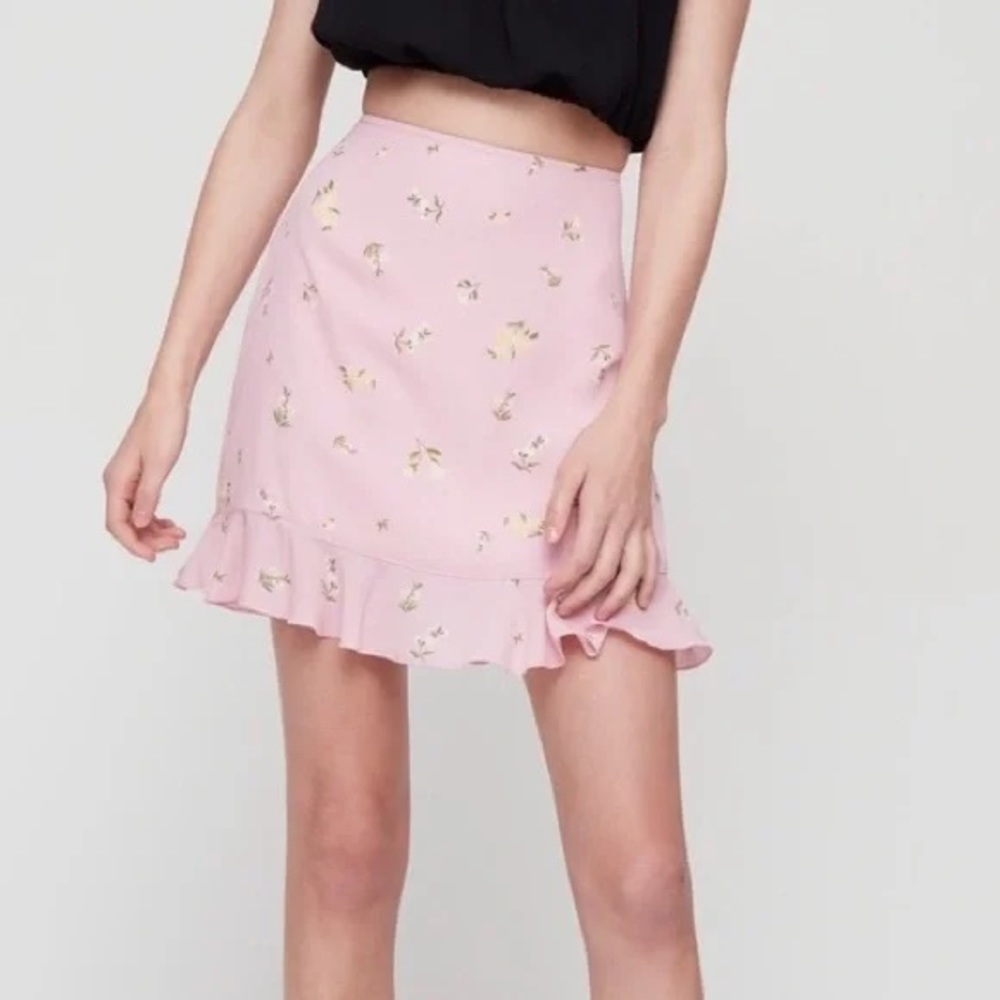 Aritzia Sunday Best Baby Pink Floral Skirt - Picture 2 of 7